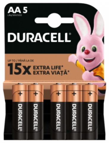 Duracell Duralock Basic LR6/AA pakuotėje 5 vnt.